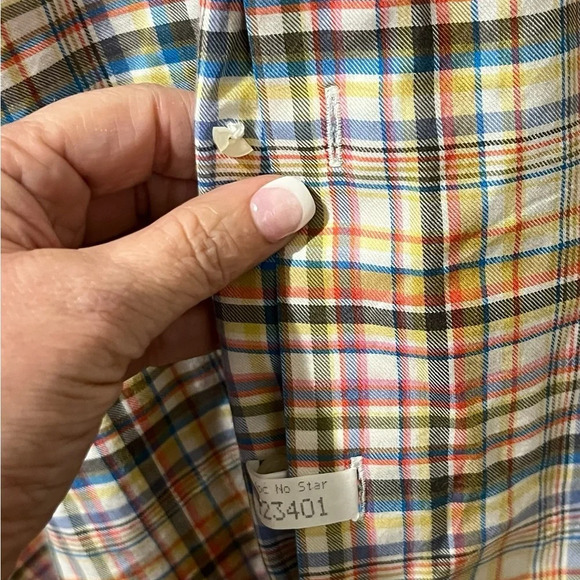 Peter Millar Button Down Shirt Long Sleeve Plaid Check Cotton Mens medium - Picture 4 of 6